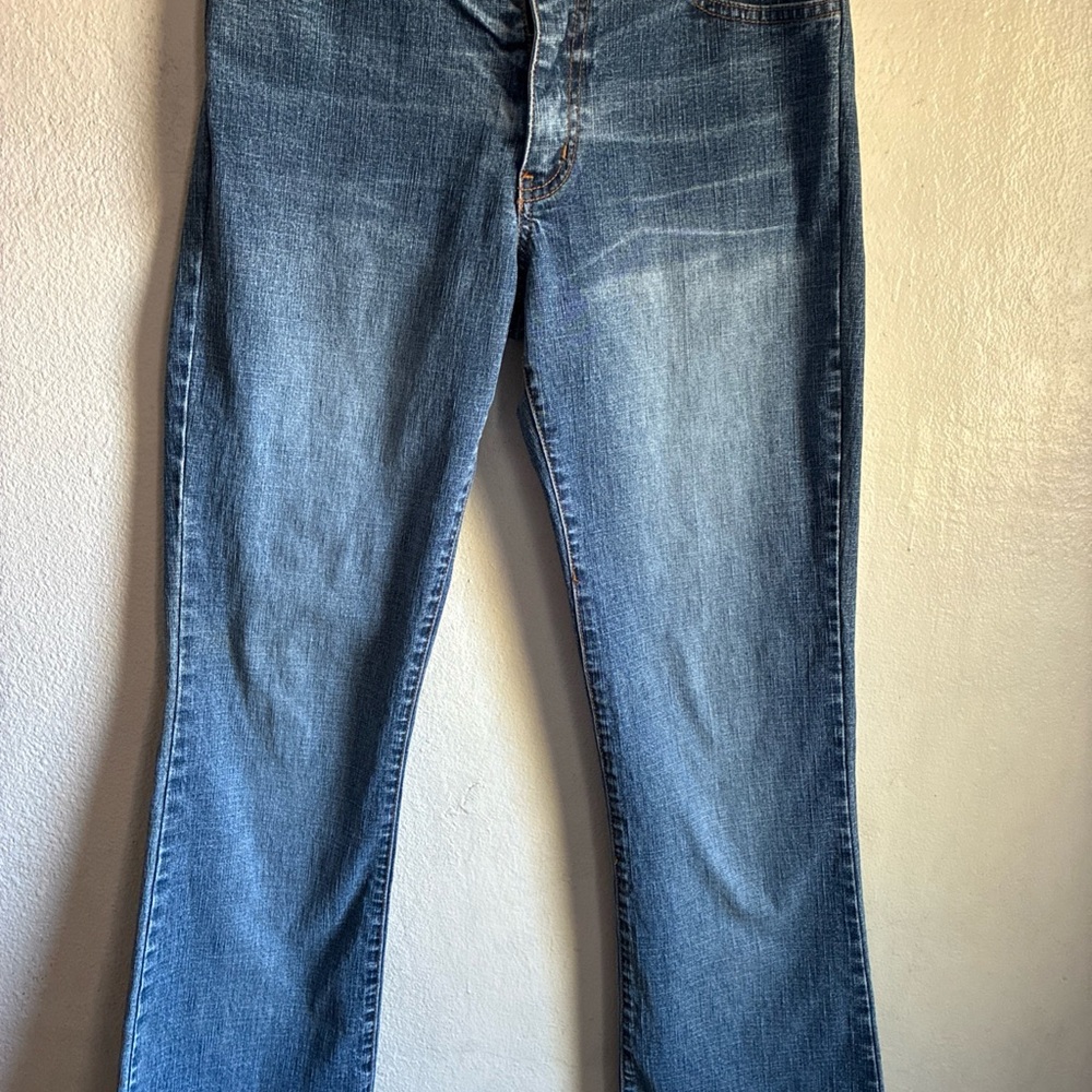Y2K Frayed Waist Blue Denim Jeans